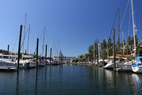 Otter Bay Marina Pender Island, BC boats in slots